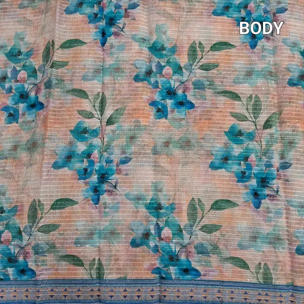 Beige blue fancy silk cotton saree ws719-Neidhal