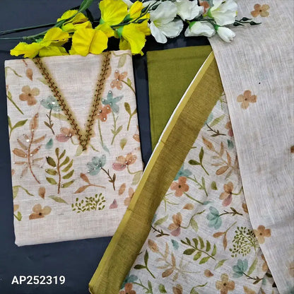 Beige designer digital printed semi linen salwar material ap252319-Neidhal