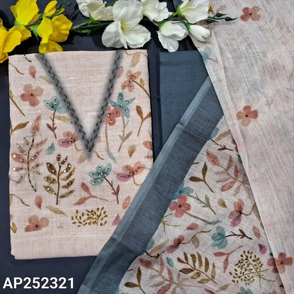 Beige designer digital printed semi linen salwar material ap252321-Neidhal