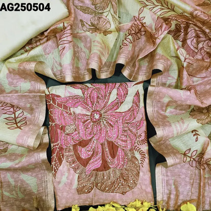 Beige designer digital printed silk cotton salwar material ag250504-Neidhal