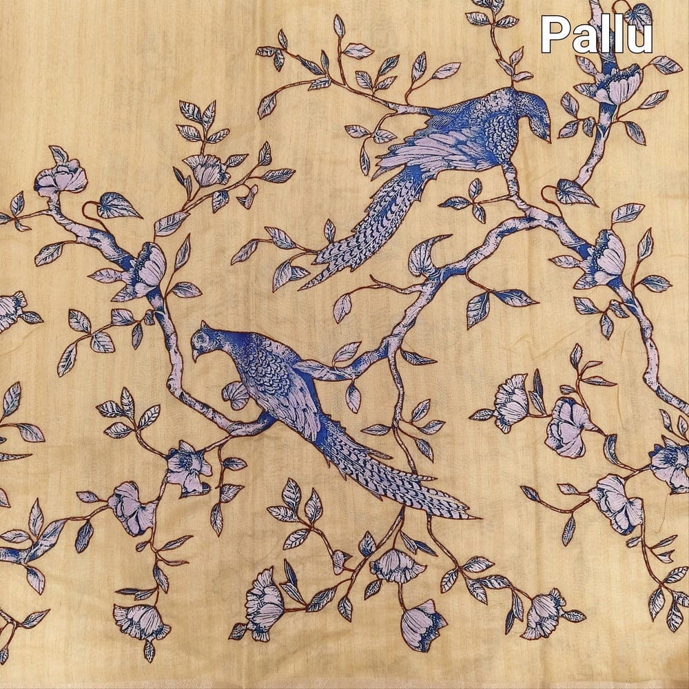 Beige designer silk cotton saree ns116-Neidhal