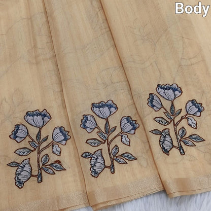 Beige designer silk cotton saree ns116-Neidhal