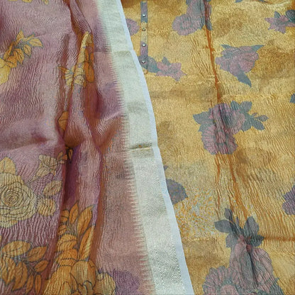 Beige digital printed crinkled tissue silk cotton salwar material mr251701-Neidhal