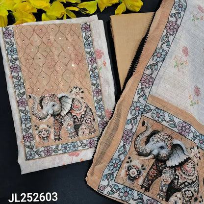 Beige digital printed semi linen salwar material jl252603-Neidhal