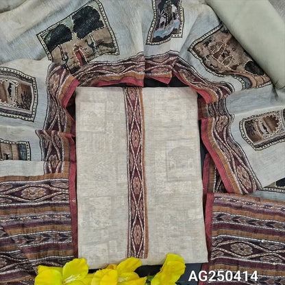 Beige digital printed silk cotton salwar material ag250414-Neidhal