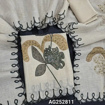 Beige digital printed tissue linen salwar material ag252811 Neidhal