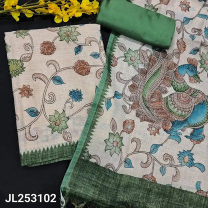 Beige digital printed tissue linen salwar material jl253102-Neidhal