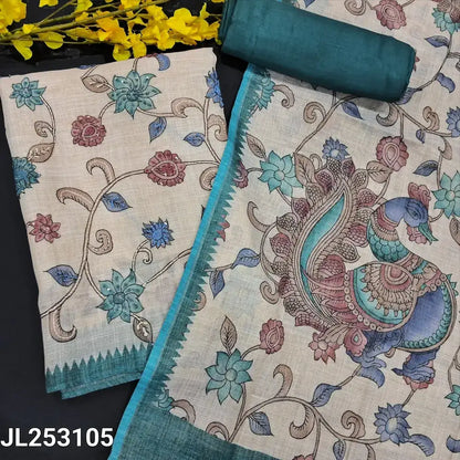 Beige digital printed tissue linen salwar material jl253105-Neidhal