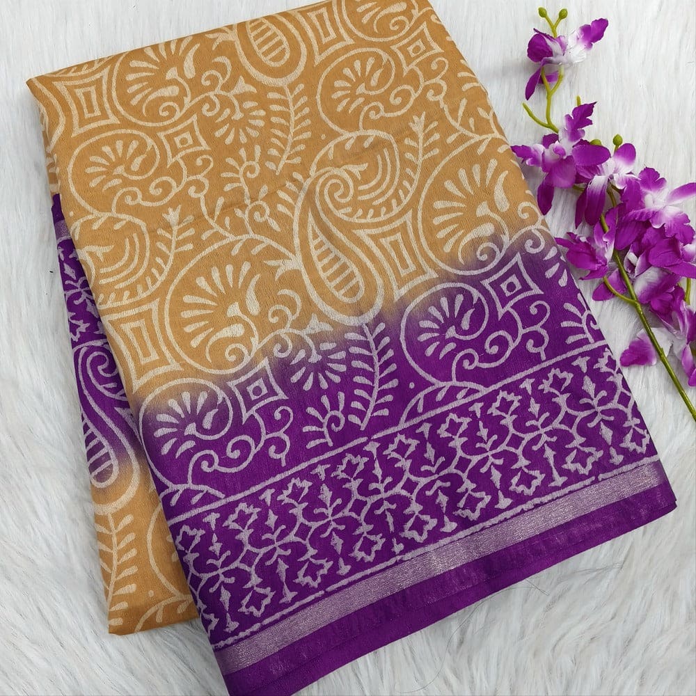 Beige fancy bagalpuri silk cotton saree ns142-Neidhal