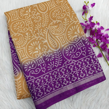 Beige fancy bagalpuri silk cotton saree ns142-Neidhal