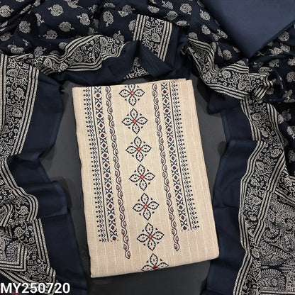 Beige handloom cotton salwar material my250720-Neidhal