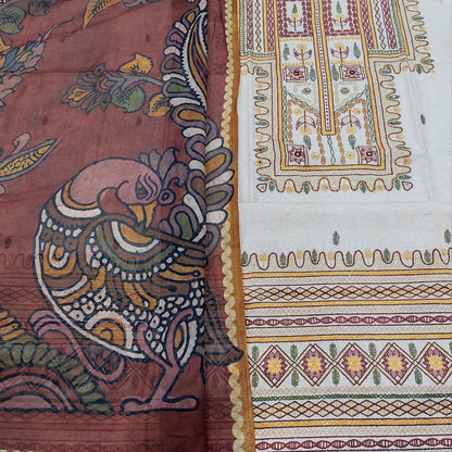 Beige jute flex cotton salwar material mr251215-Neidhal