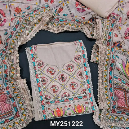 Beige mul chanderi salwar material my251222-Neidhal