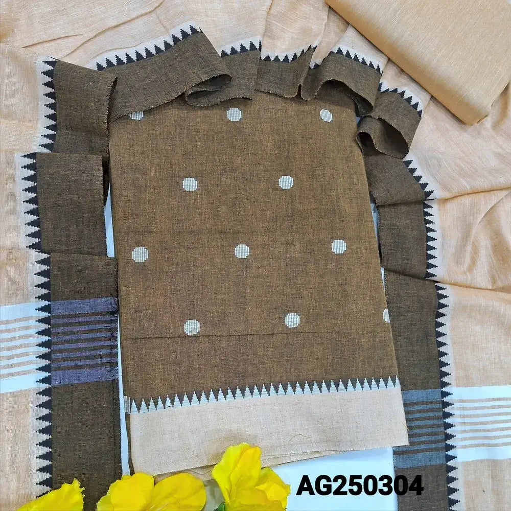 Beige premium handloom cotton salwar material ag250304-Neidhal