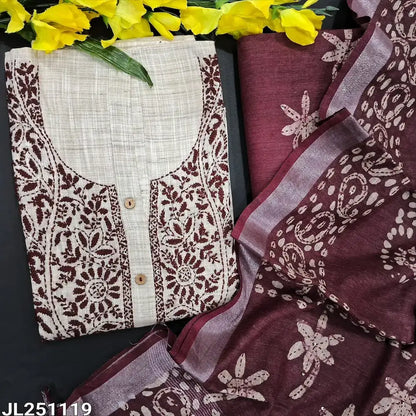 Beige premium linen salwar material jl251120-Neidhal