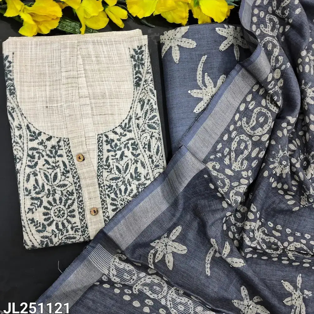 Beige premium linen salwar material jl251121-Neidhal