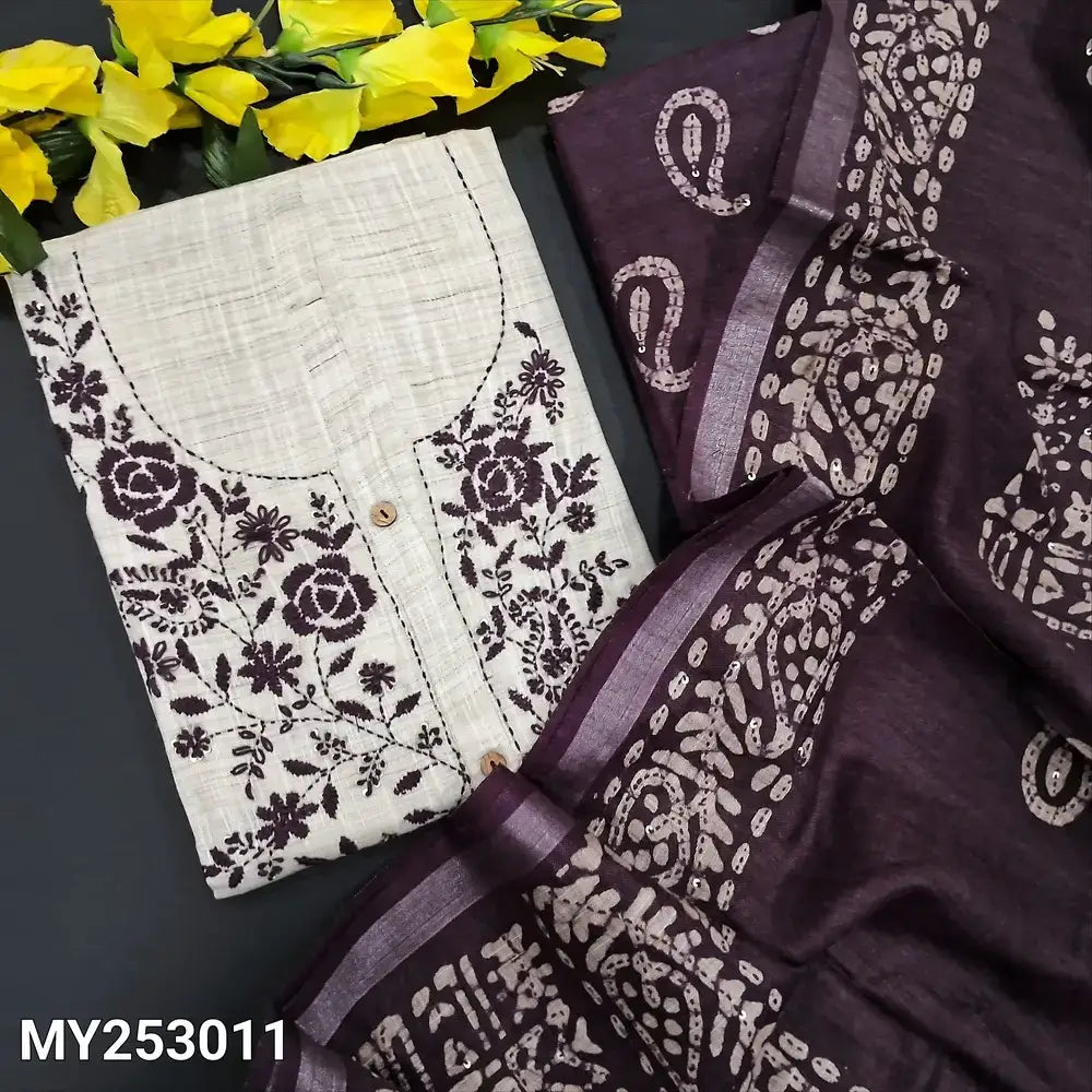 Beige premium linen salwar material my253011-Neidhal