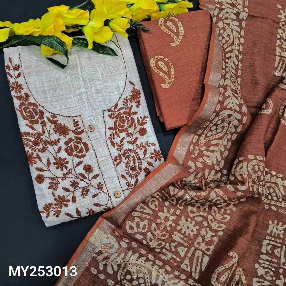 Beige premium linen salwar material my253013-Neidhal