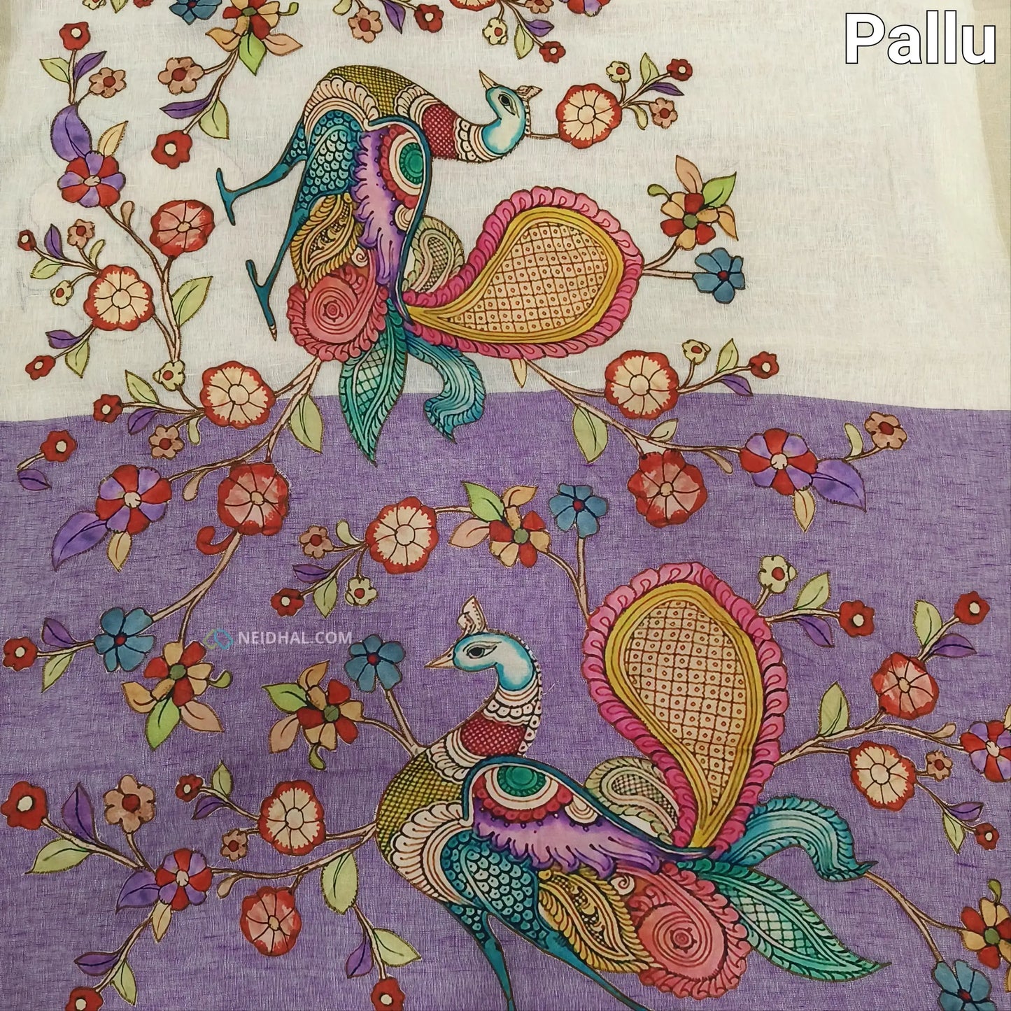 Beige premium linen saree ns60-Neidhal