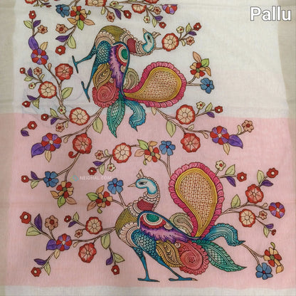 Beige premium linen saree ns61-Neidhal