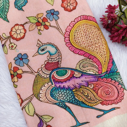 Beige premium linen saree ns61-Neidhal