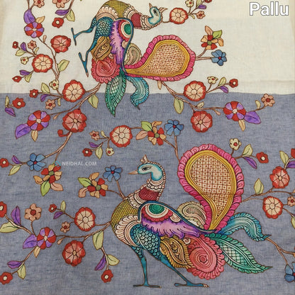 Beige premium linen saree ns62-Neidhal