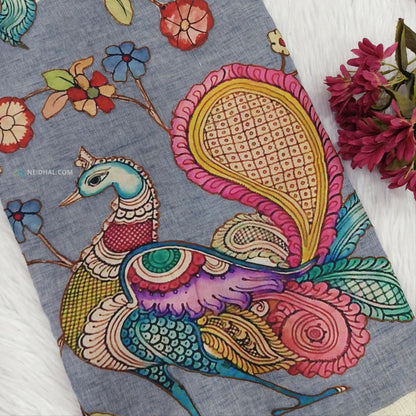 Beige premium linen saree ns62-Neidhal