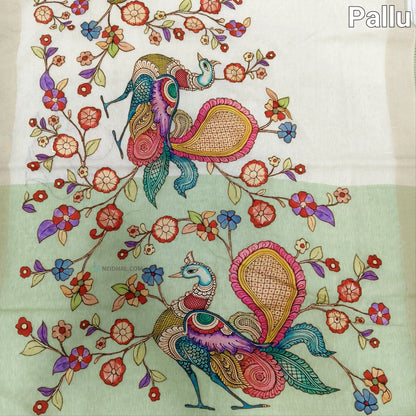 Beige premium linen saree ns63-Neidhal