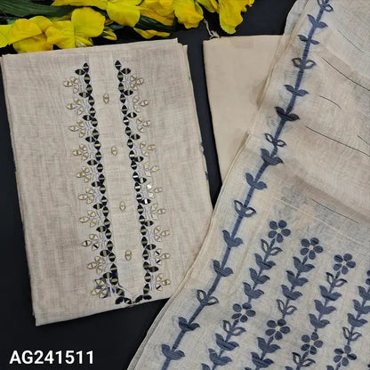 Beige premium silk cotton salwar material ag241511-Neidhal