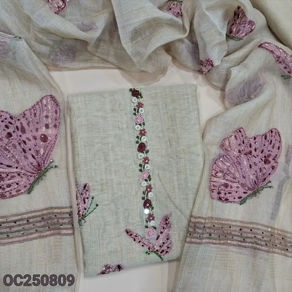 Beige premium silk cotton salwar material OC250812-Neidhal