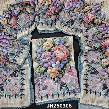 Beige printed semi linen salwar material jn250306-Neidhal