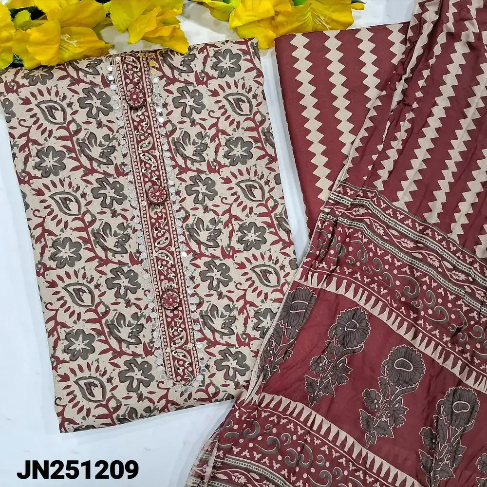 Beige printed soft cotton salwar material jn251209-Neidhal