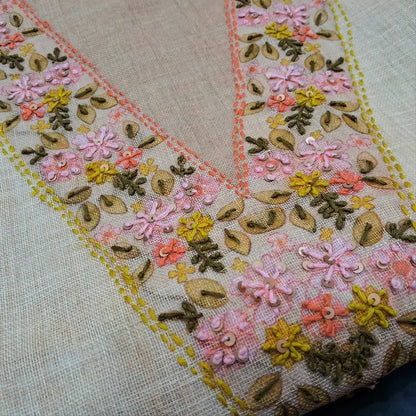 Beige pure linen salwar material jn250702-Neidhal