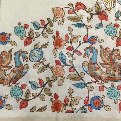 Beige pure linen saree ns134-Neidhal