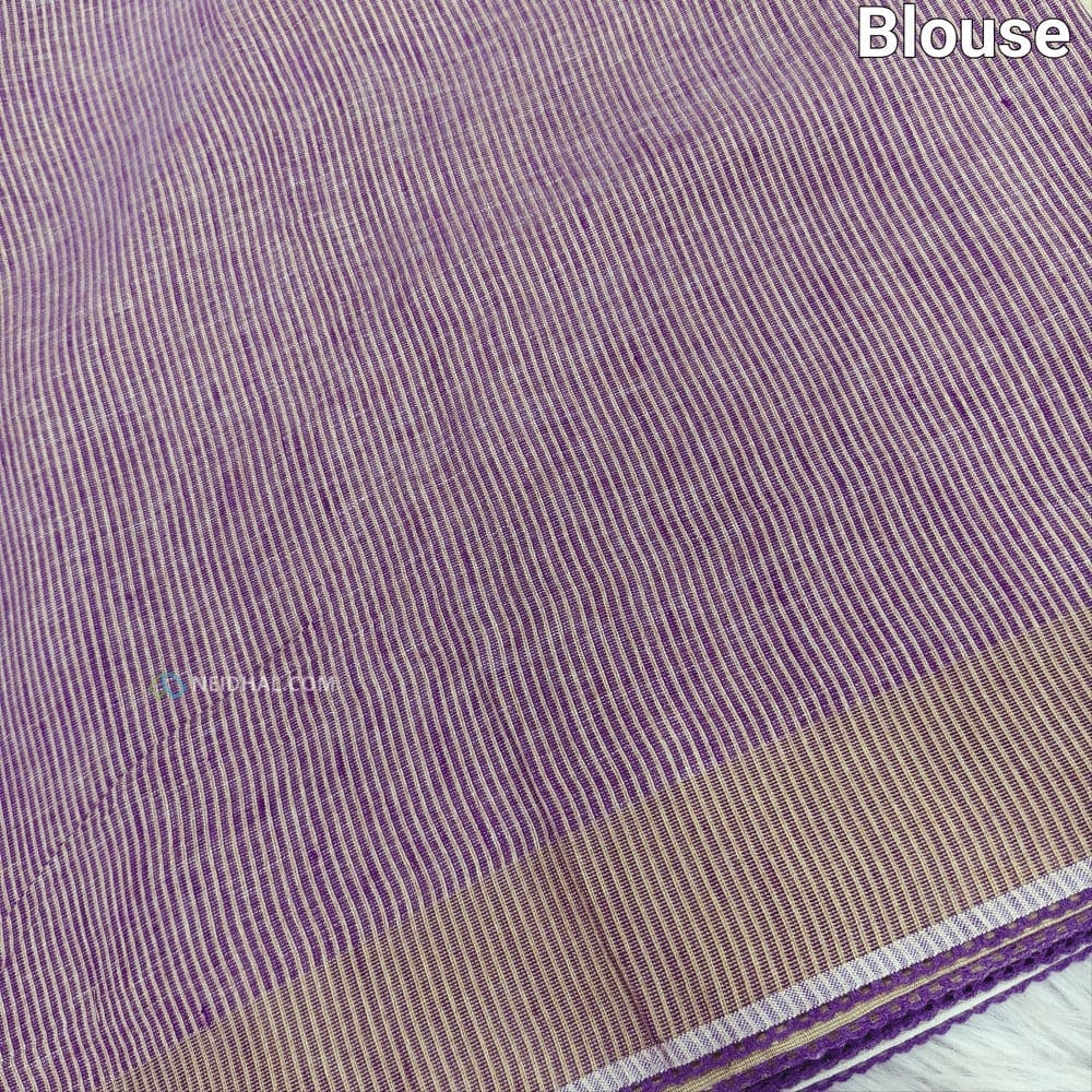 Beige pure linen saree ns134-Neidhal