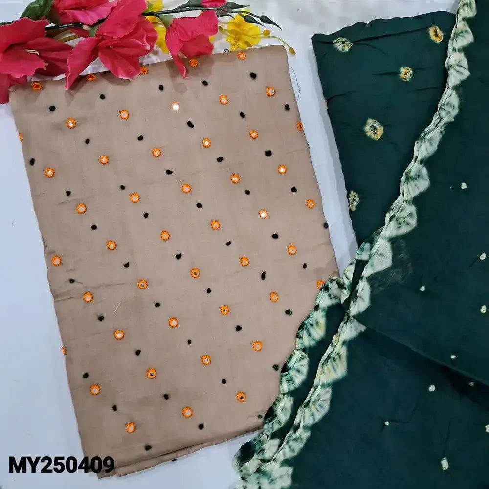 Beige satin cotton salwar material my250409-Neidhal