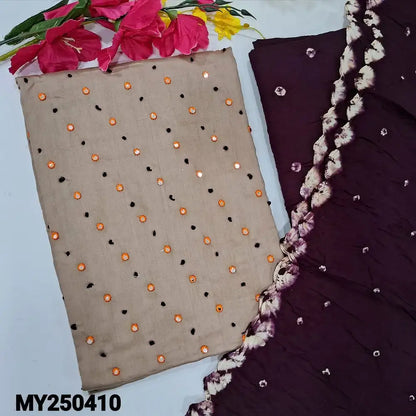 Beige satin cotton salwar material my250410-Neidhal