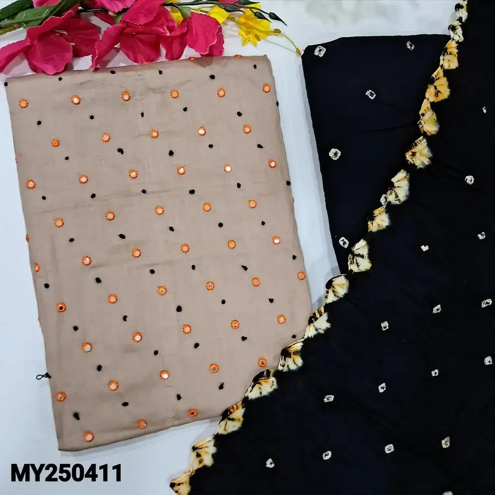 Beige satin cotton salwar material my250411-Neidhal