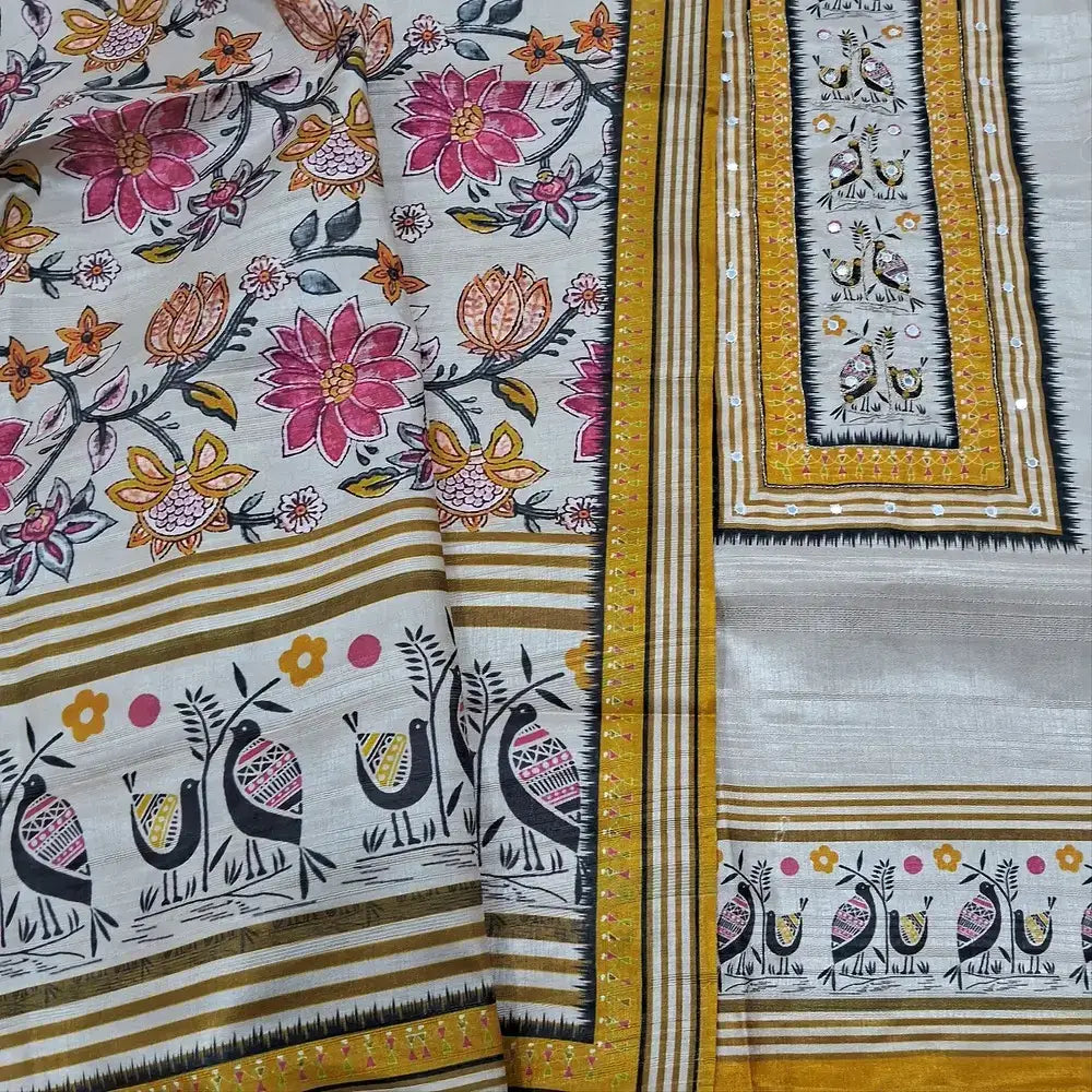 Beige semi gicha salwar material mr252212-Neidhal