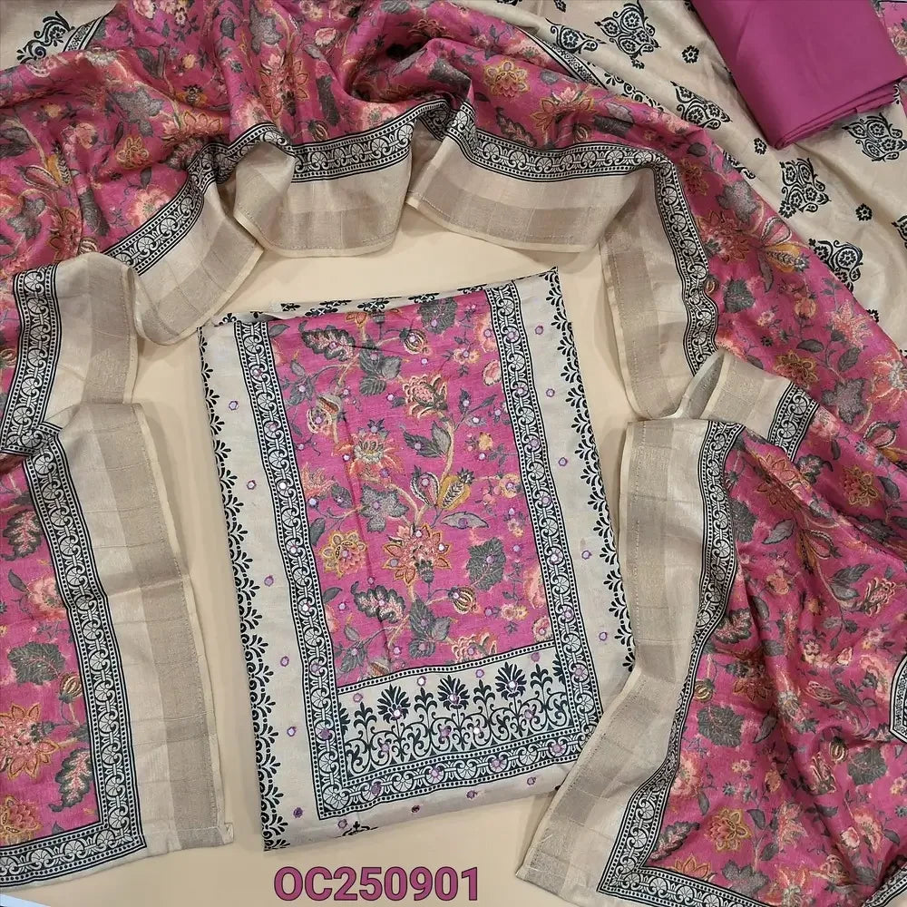 Beige semi gicha salwar material OC250901-Neidhal