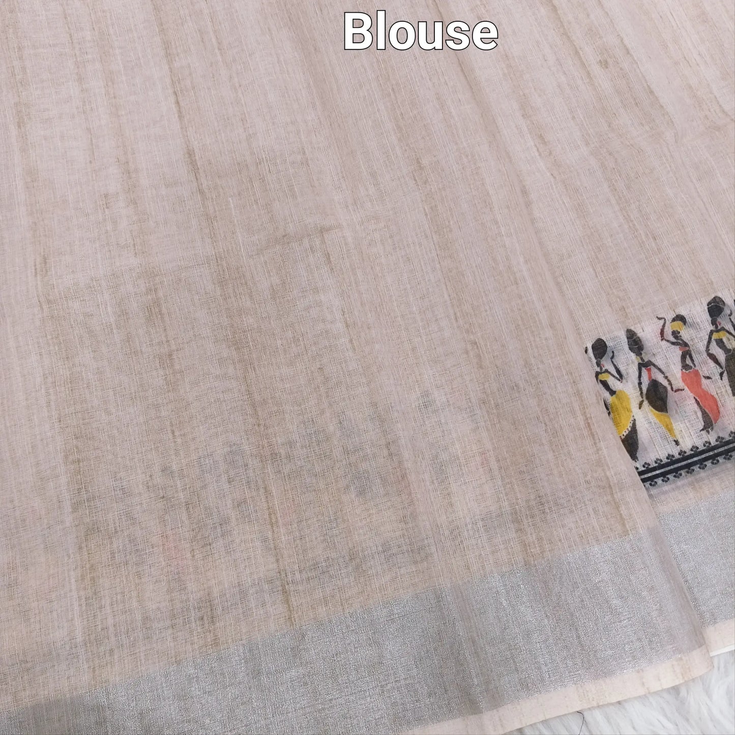 Beige semi linen saree ns85-Neidhal