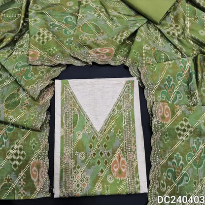 Beige semi raw silk salwar material dc240403-Neidhal