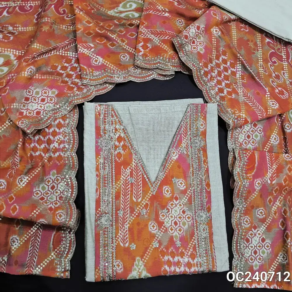 beige semi raw silk salwar material oc240712-Neidhal