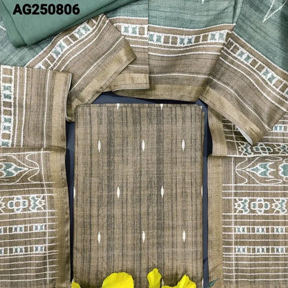 Beige semi tussar salwar material ag250806-Neidhal