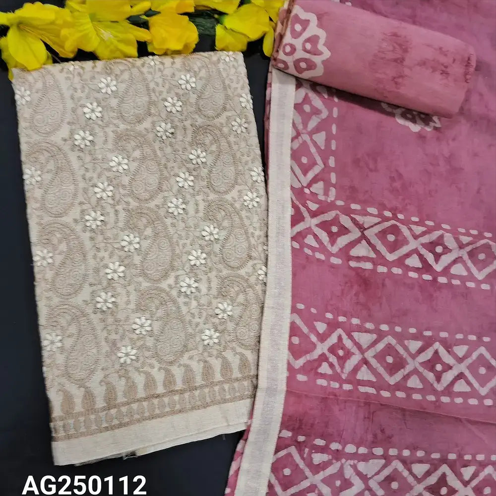 Beige silk cotton salwar material ag250112-Neidhal