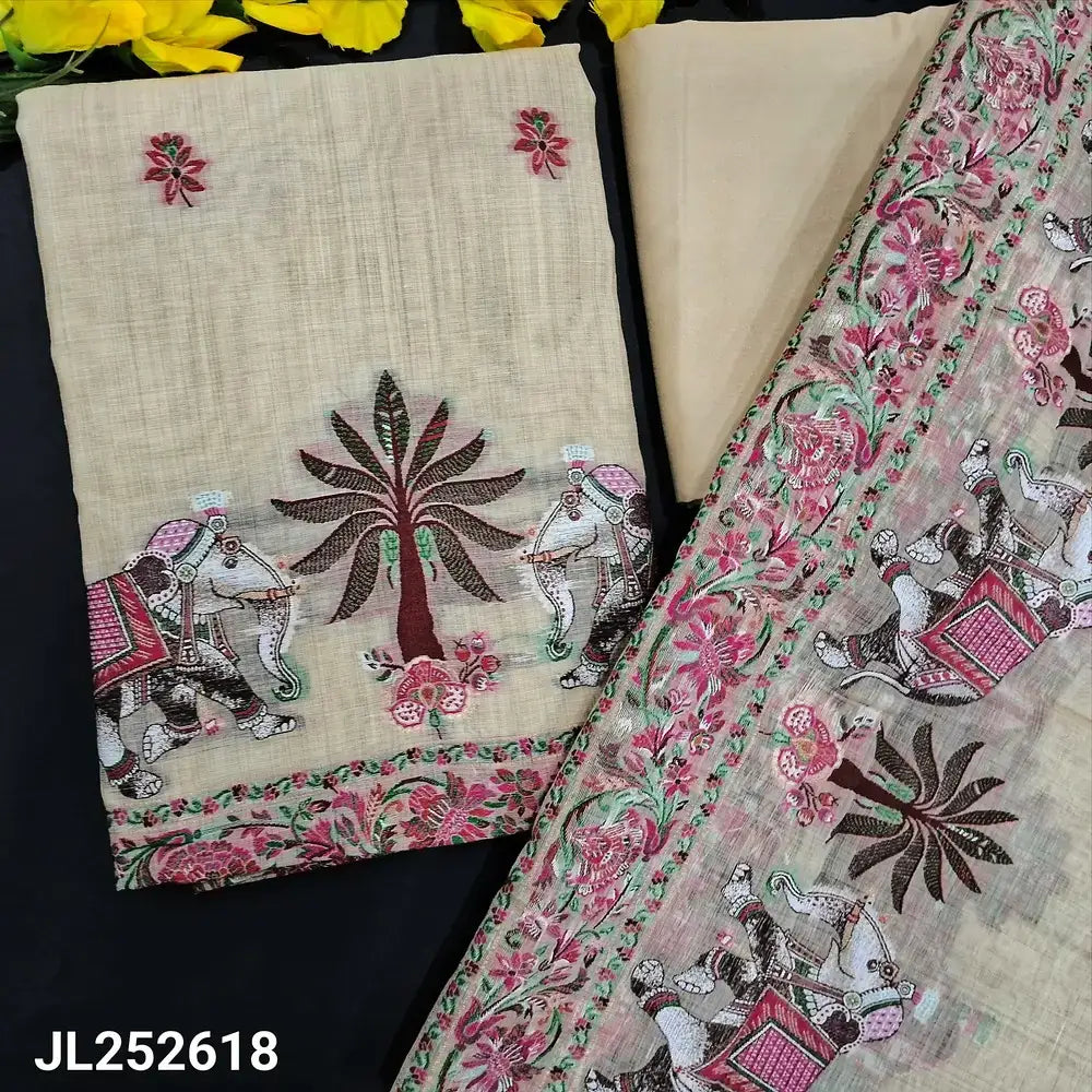 Beige silk cotton salwar material jl252618-Neidhal