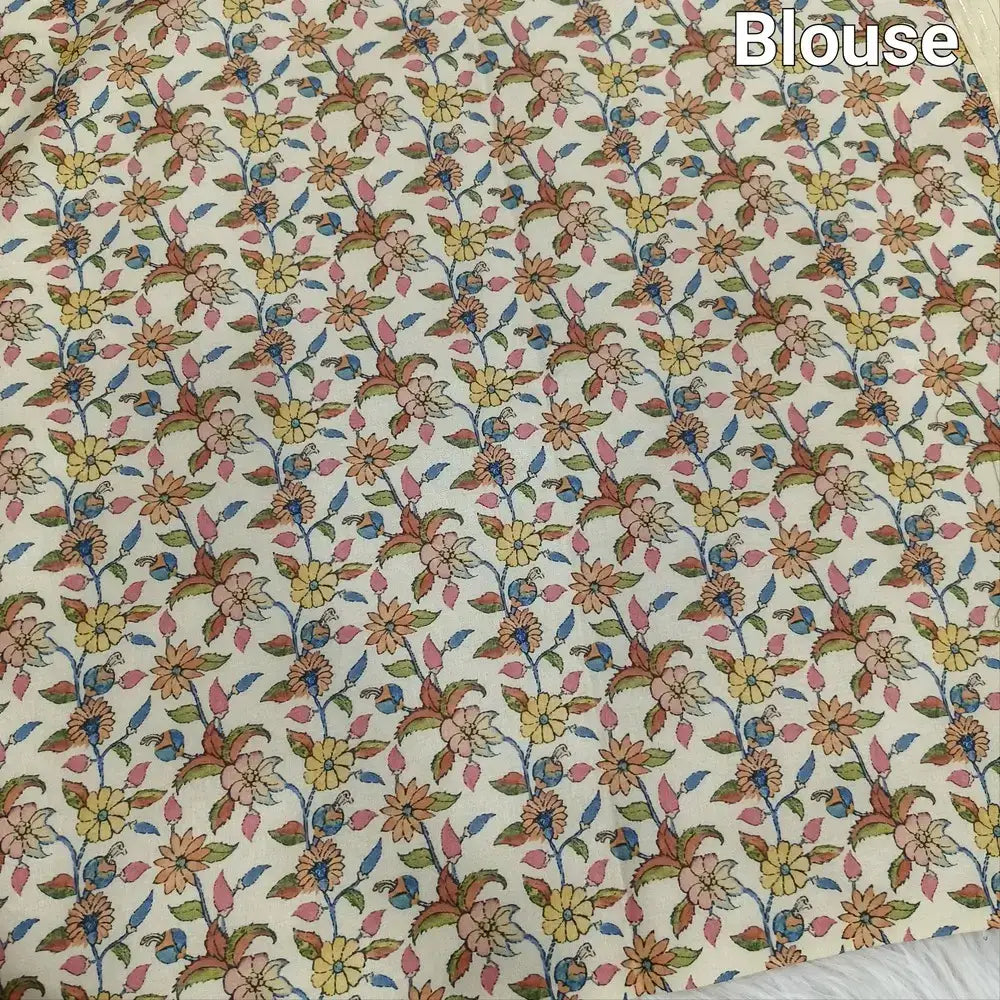 Beige silk cotton saree ns126-Neidhal