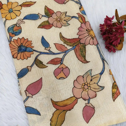 Beige silk cotton saree ns126-Neidhal