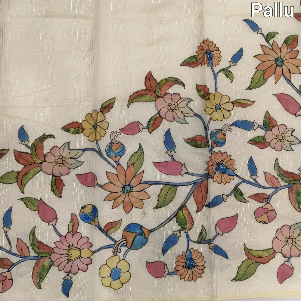 Beige silk cotton saree ns126-Neidhal