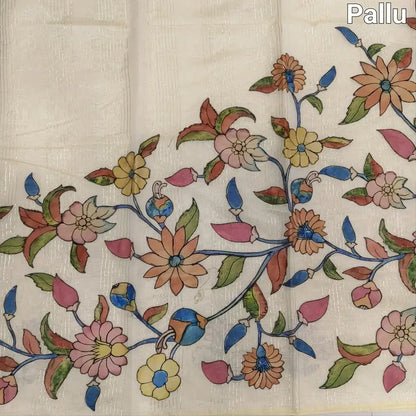 Beige silk cotton saree ns126-Neidhal